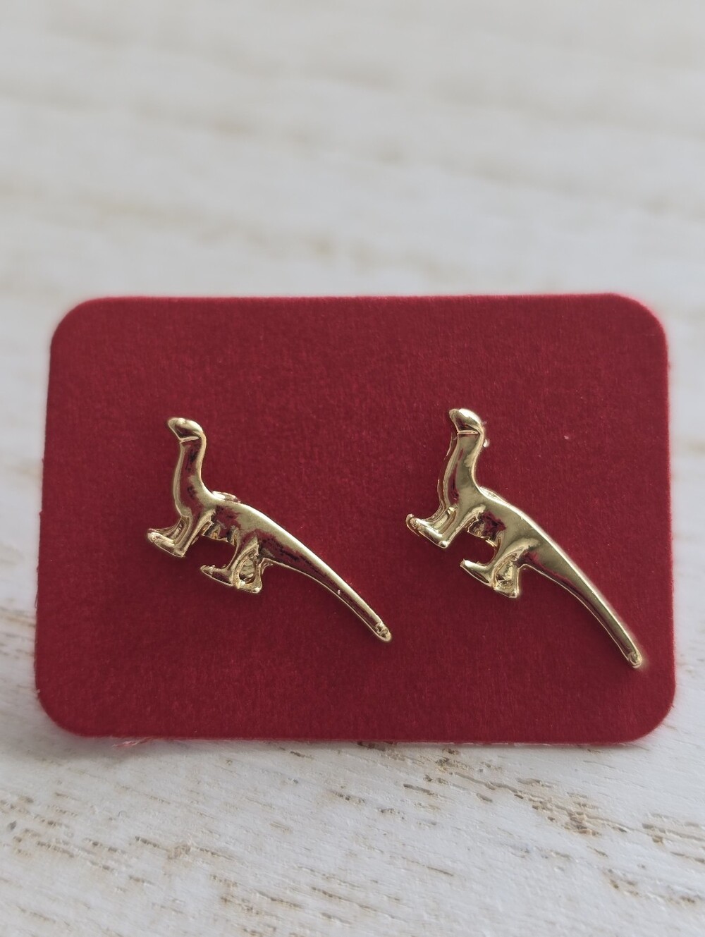 Gold Dinosaur Stud Earrings for Kids - Cute Dino Accessories
